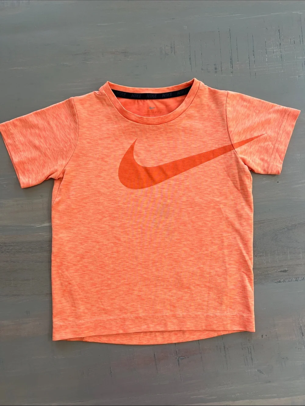 4T Nike Kids Orange Short Sleeve Tee with Swoosh. Dri-Fit. **STAINS**